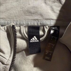 Adidas Light Gray Zip-Up Hoodie